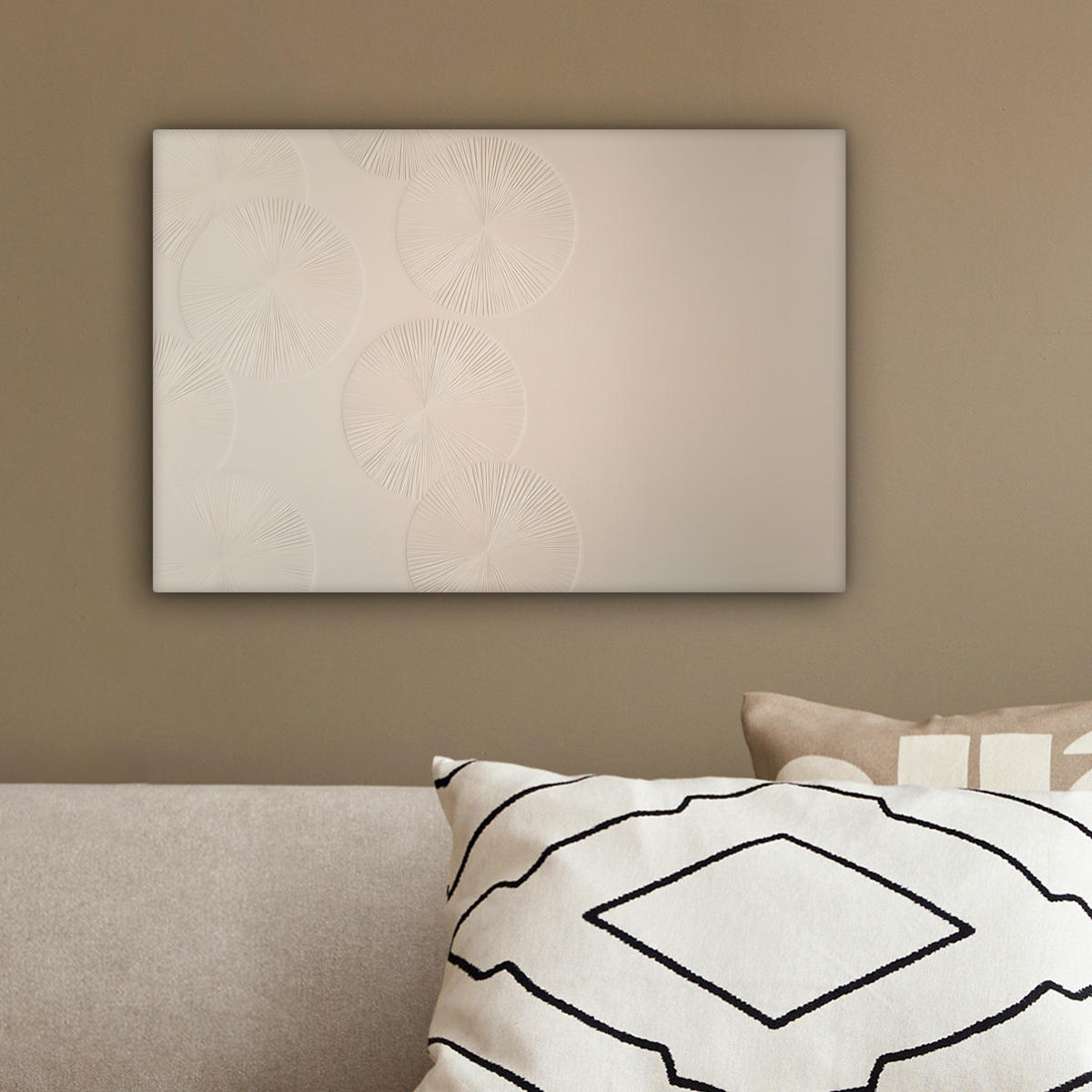 LEINWANDBILD Japandi - Beige - Modern 30x20 cm - Ecru, Textil (30/20cm) - MuchoWow