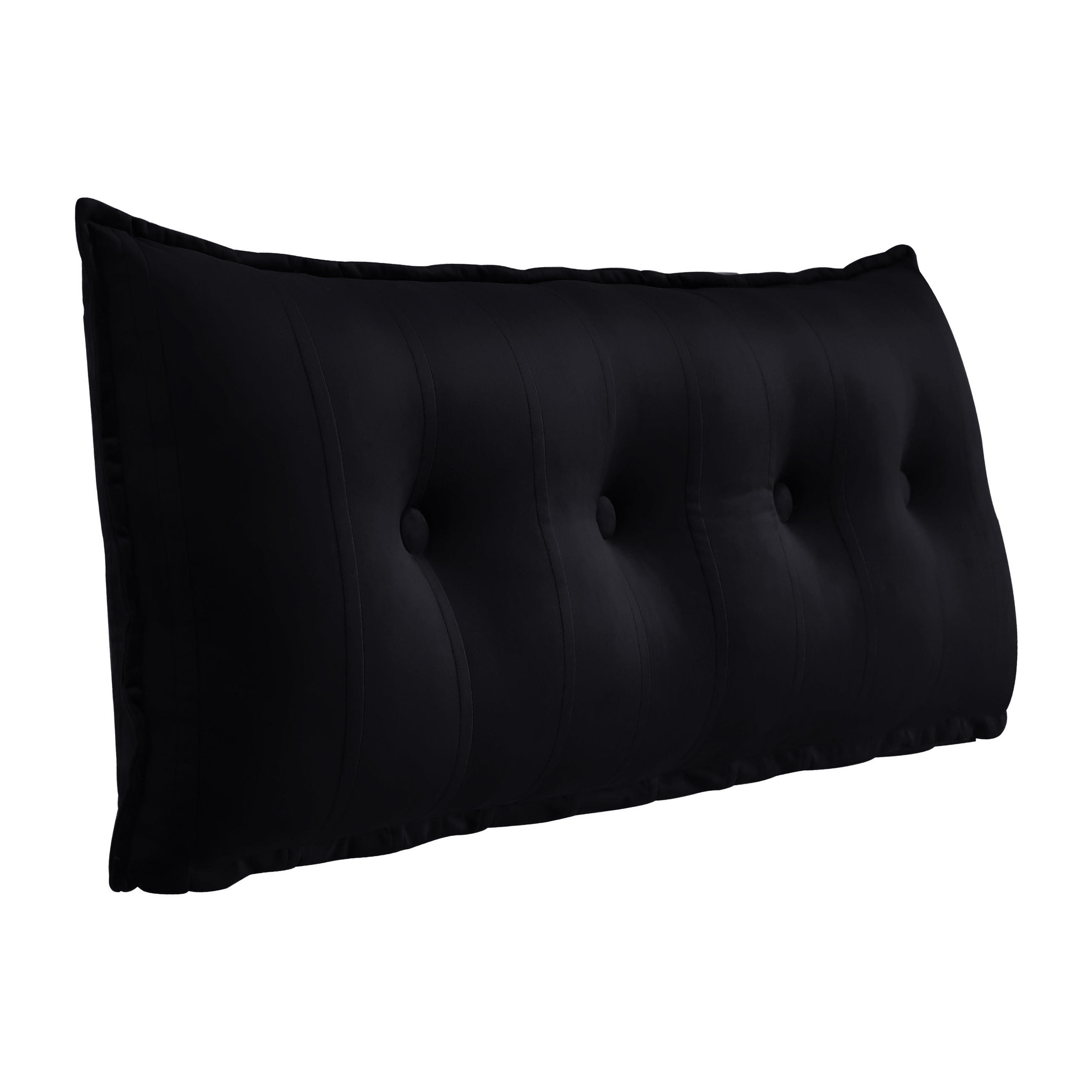 RÜCKENKISSEN Samtlook Schwarz 120 cm - Schwarz, Textil (45/120cm) - Vercart
