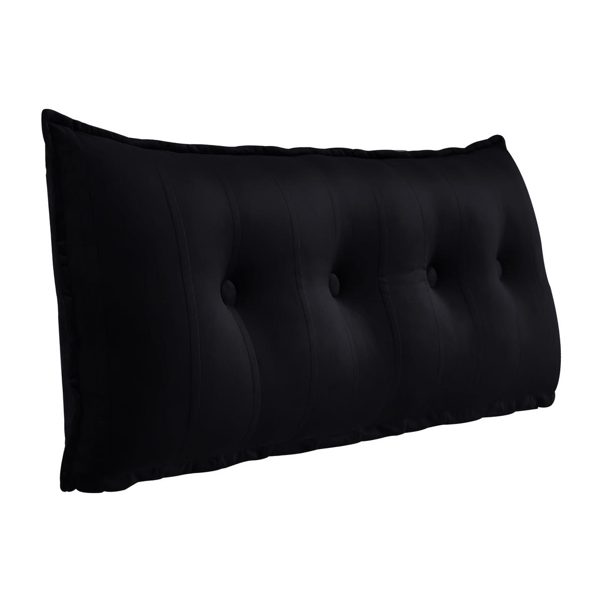 RÜCKENKISSEN Samtlook Schwarz 120 cm - Schwarz, Textil (45/120cm) - Vercart