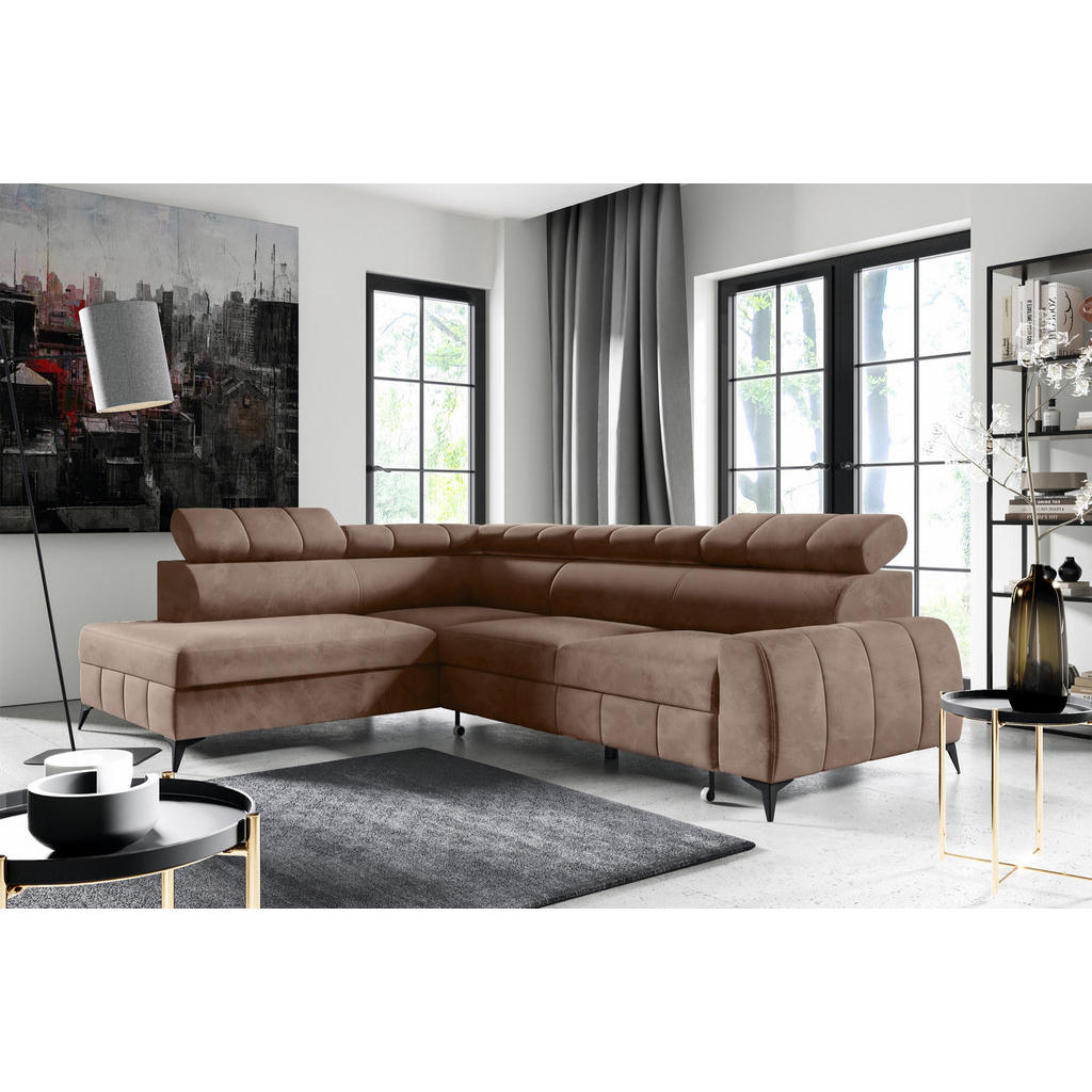 Thumbnail - Selsey Ecksofa, Hellbraun, Textil, 4-Sitzer, Ottomane links,L-Form, 274x203 cm, Wohnzimmer, Sofas & Couches, Wohnlandsch...