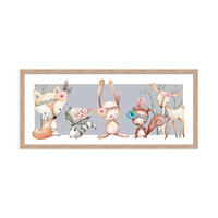 POSTER mit Rahmen 70x30 cm Kinderbild Pastell - Beige, Holz (71/30/2cm) - artissimo