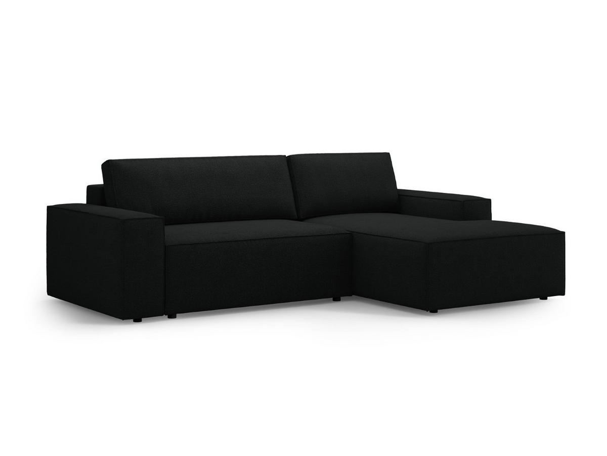 ECKSOFA ausklappbar rechts mit Container Jodie aus Boucle schwarz 3 Sitzplätze - Schwarz, Textil (151/246cm) - Micadoni