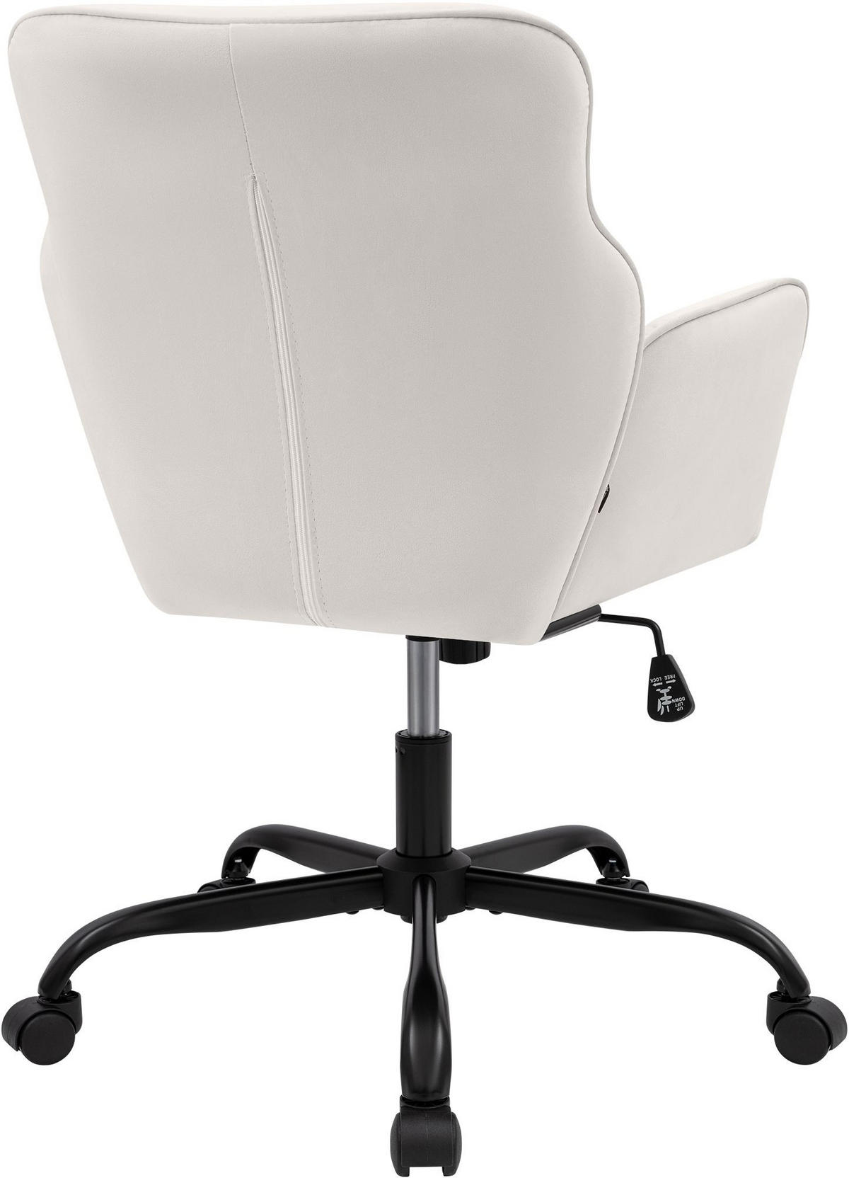 DREHSTUHL Samt Creme - Creme/Schwarz, Textil (62/86/68cm) - CLP