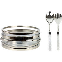 SCHALEN-SET Table 3-tlg. - Transparent, Metall (27cm) - FURNARO