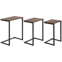 BEISTELLTISCH-SET 45/30/60 cm in Braun, 3-teilig im Industrie-Stil - Braun, Holzwerkstoff (30/45/60cm) - Flora Grace