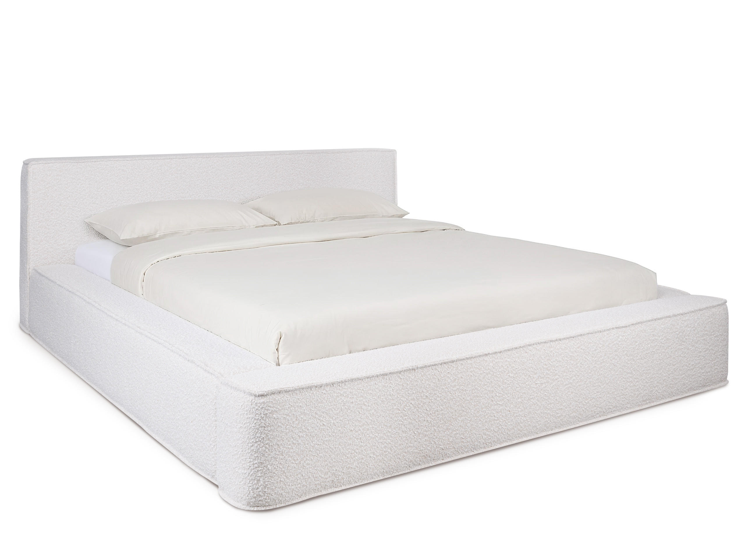 POLSTERBETT Tulu Hellbeige 140/200 cm Boucle mit Bettkasten - Beige, Textil/Metall (140/200cm) - wonello