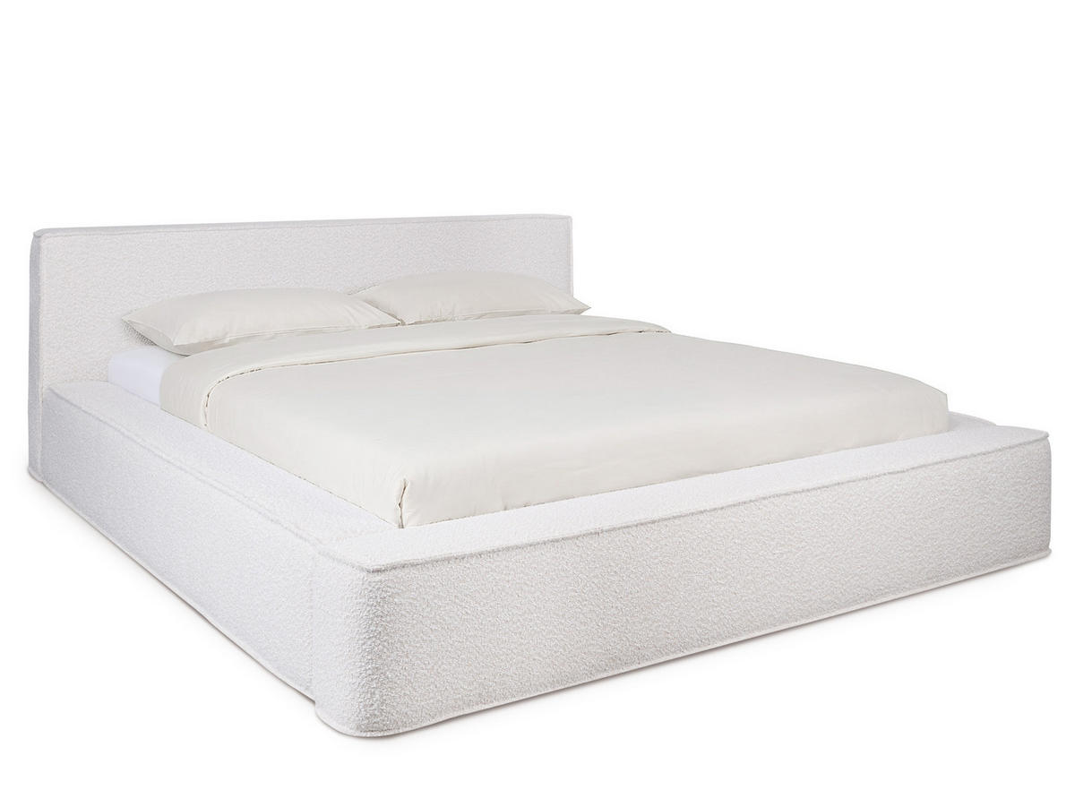 POLSTERBETT Tulu Hellbeige 140/200 cm Boucle mit Bettkasten - Beige, Textil/Metall (140/200cm) - wonello