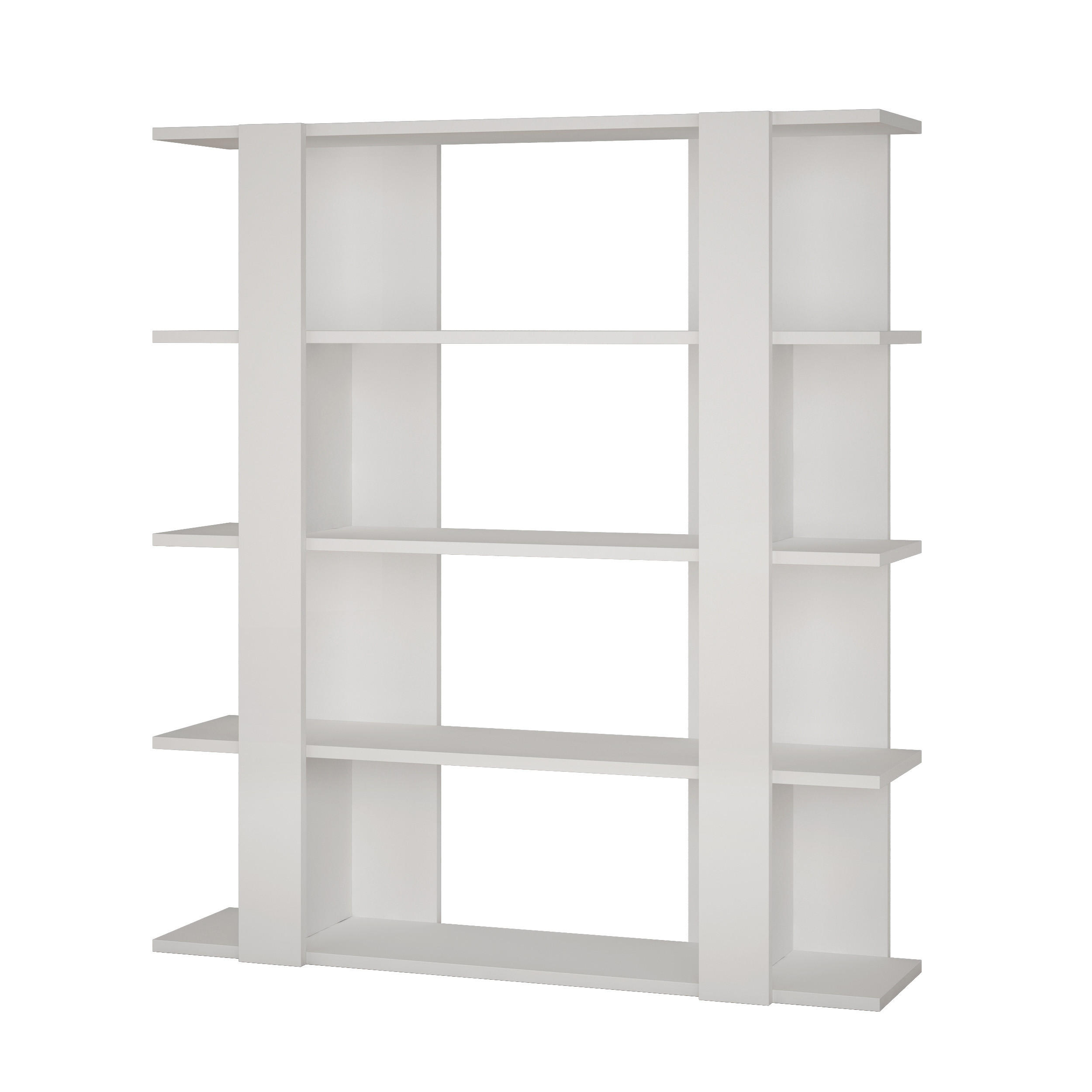 BÜCHERREGAL Tita Weiß 122/110/29 cm - Weiß, Holzwerkstoff (110/121.3/28.9cm) - Decortie