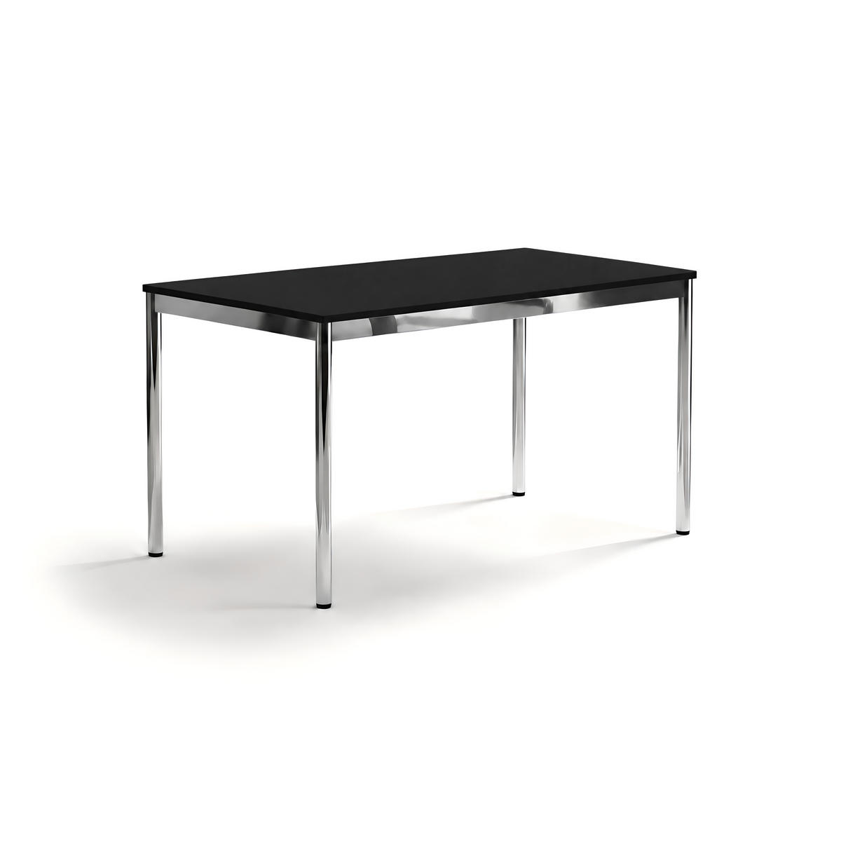 SCHREIBTISCH VST1 120 x 75 cm Schwarz – höhenverstellbar - Chromfarben/Schwarz, Holzwerkstoff (120/75/75.5cm) - Versee
