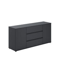 KOMMODE 150 cm Breite mit zwei Türen und drei Schubladen Anthrazit - Anthrazit, Holzwerkstoff (150/70/40cm) - Home Collective