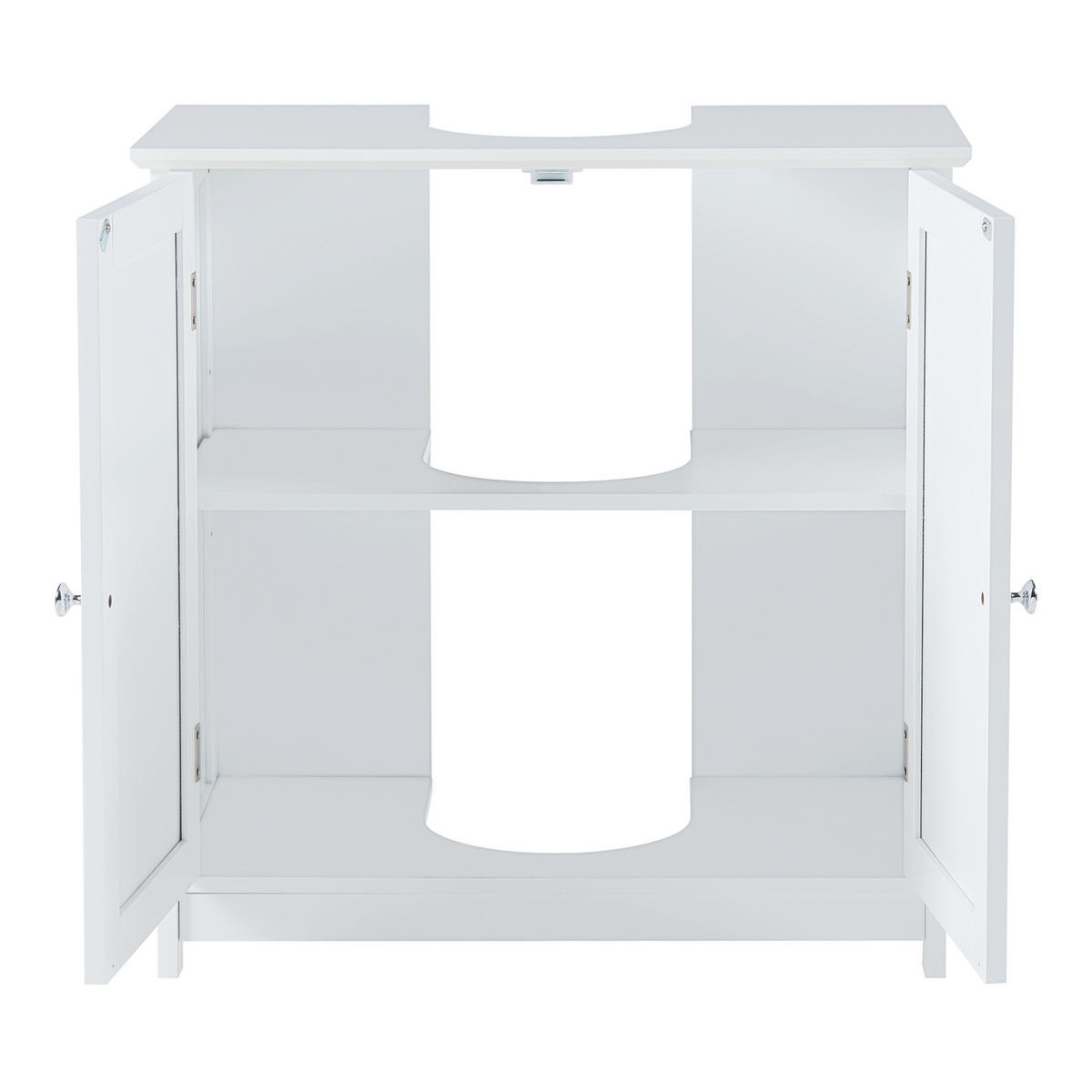 WASCHBECKENUNTERSCHRANK Karlsøy - Weiß, Holzwerkstoff (60/60/30cm) - [en.casa]
