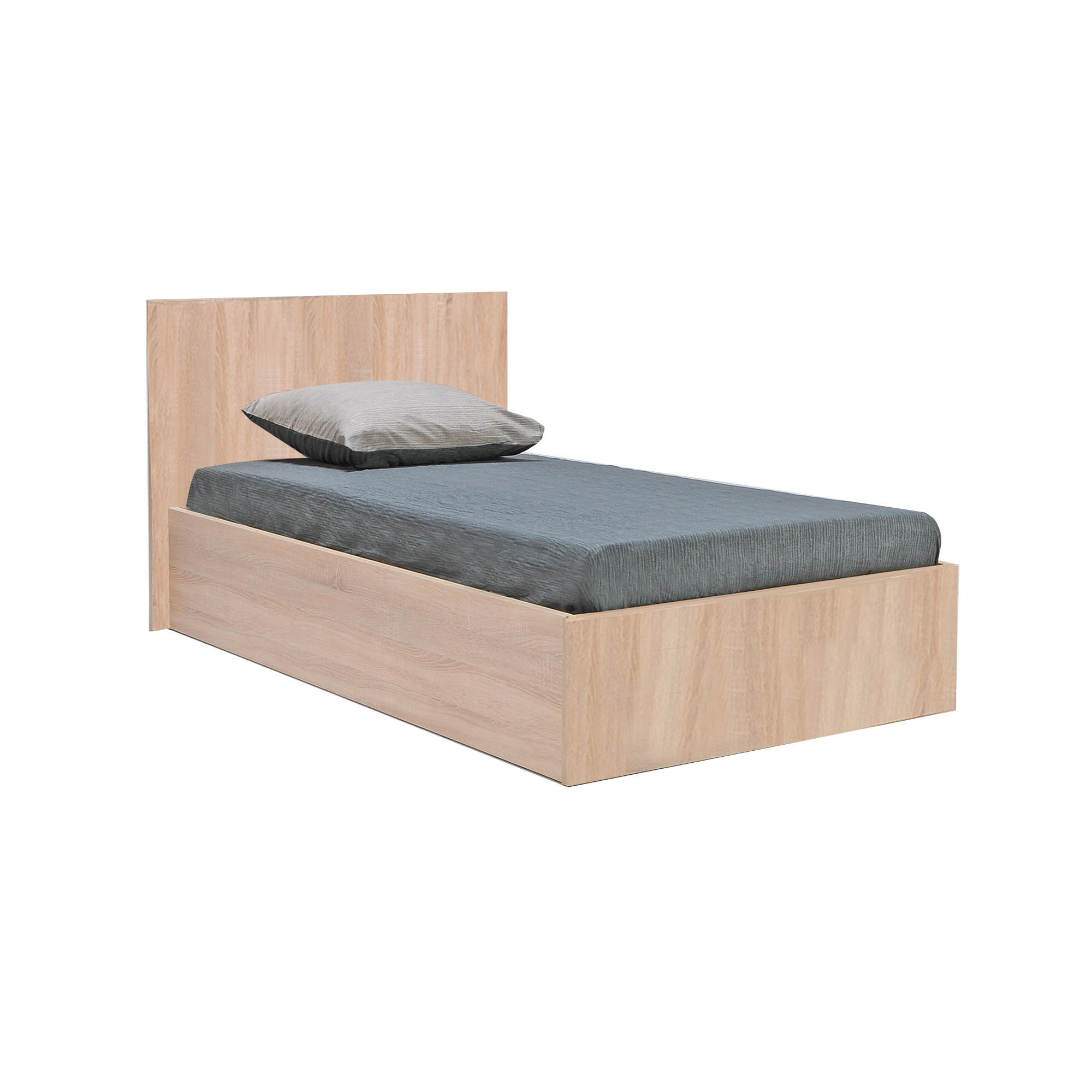 BETTKASTEN MADRID mit Lattenrost/ Bett 90x190 - Eiche gebleicht Dekor - Sonoma Eiche, Holzwerkstoff (90/190cm) - Weber Industries