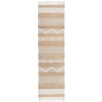 NATURTEPPICH handgewebt Jute-Wolle-Mix skandinavisch WHARFE, Braun-Beige 60x230 cm - Braun, Textil (60/230cm) - KADIMA DESIGN