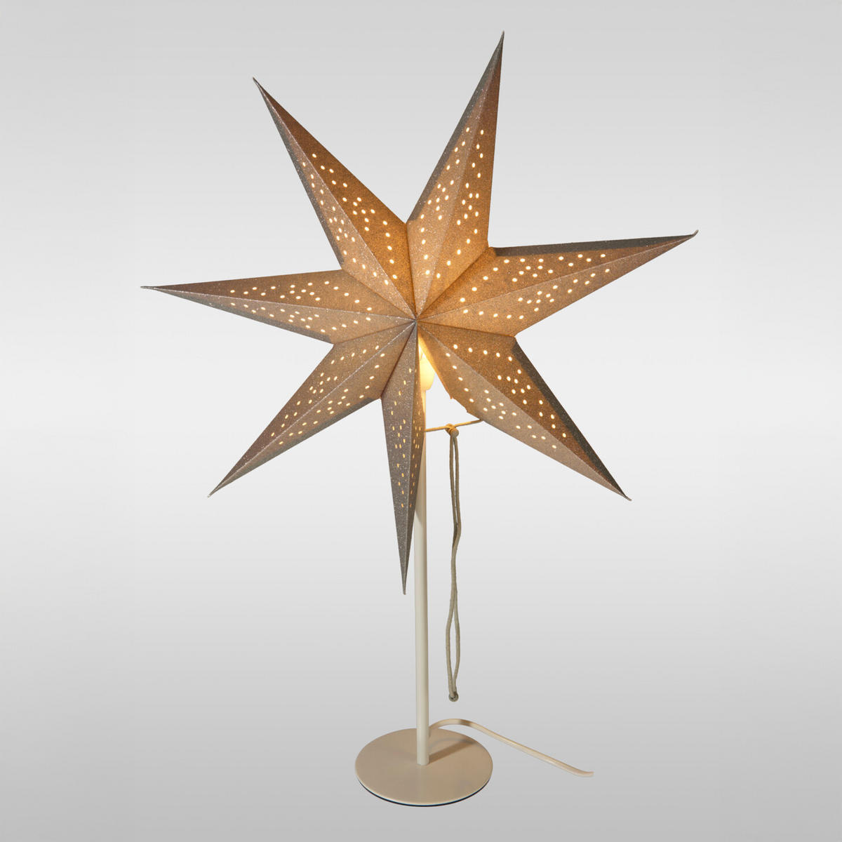 PAPIERSTERN auf Metallständer 45/45/65 cm - Silberfarben, Papier (45/65/45cm) - Home Styling Collection