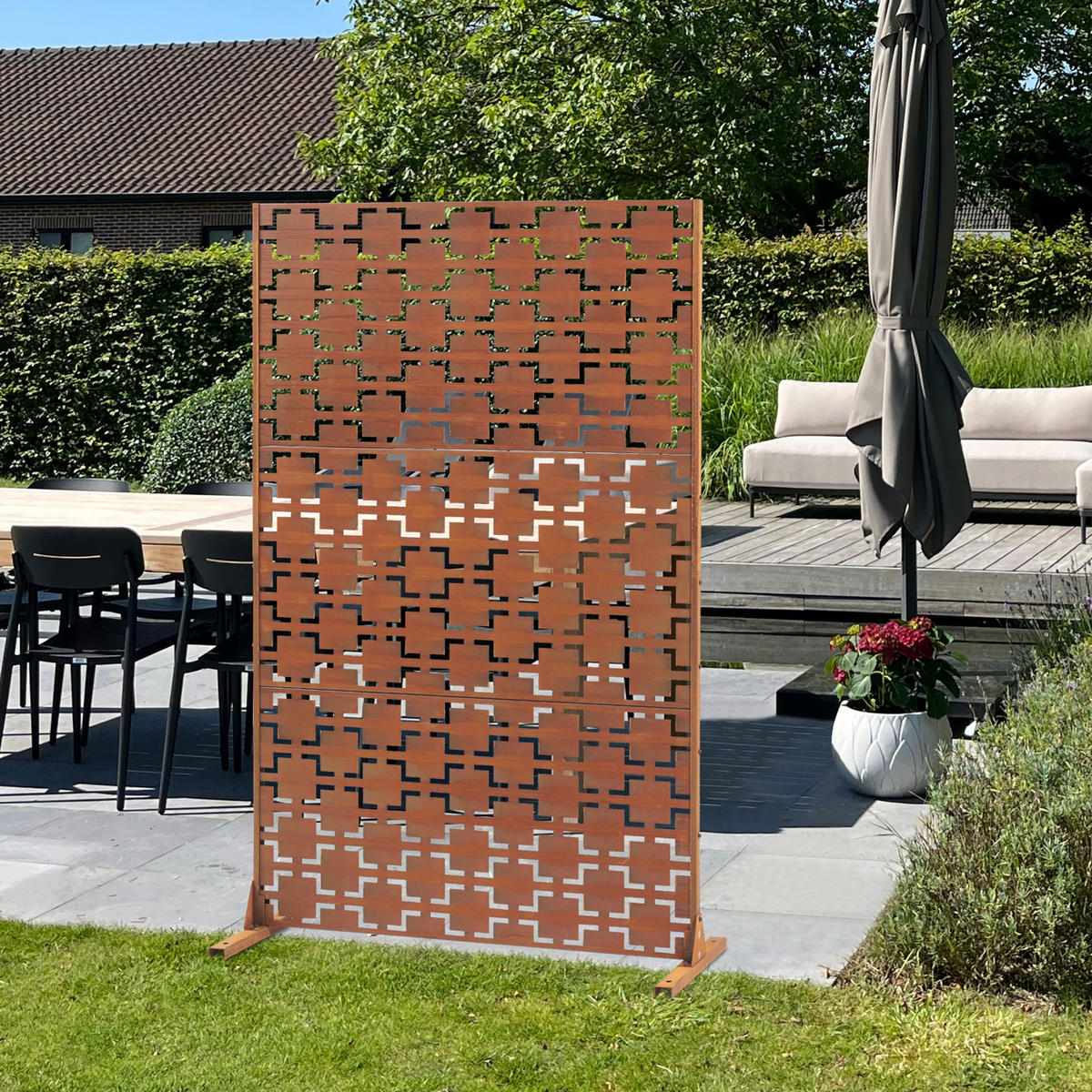 TRENNWAND Basciano - Rostfarben, Metall (120/180/40cm) - casa.pro