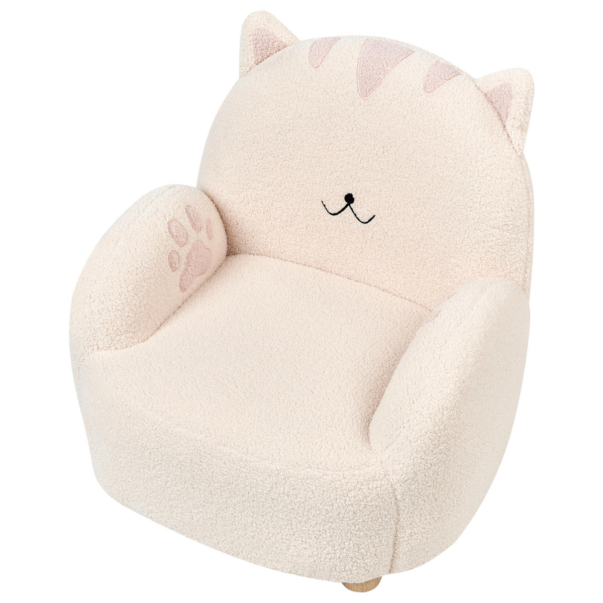 KINDERSESSEL Weiß Zoar - Creme/Braun, Textil (55/59/54cm) - Beliani