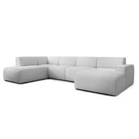 WOHNLANDSCHAFT Didim Ivory 378/220/78 cm – großes Sofa stilvoll & bequem L - Greige/Champagner, Kunststoff/Textil (220/78/378cm) - AX Living