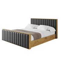 POLSTERBETT mit Bettkasten, Fußteil und Lattenrost, Boxbett ohne Matratze - ENZO4-Z 160x200 Schwarz Kunstleder - Schwarz Hochglanz, Holzwerkstoff/Textil (160/200cm) - ALTDECOR
