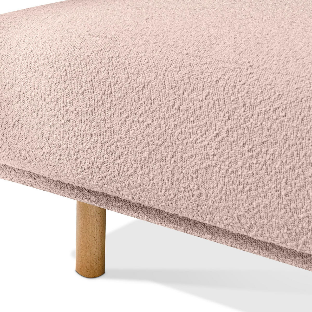 ECKSOFA-RECHTS FOSERO, Bouclé - Pink/Buchefarben, Holz/Holzwerkstoff (204/155cm) - KONSIMO®