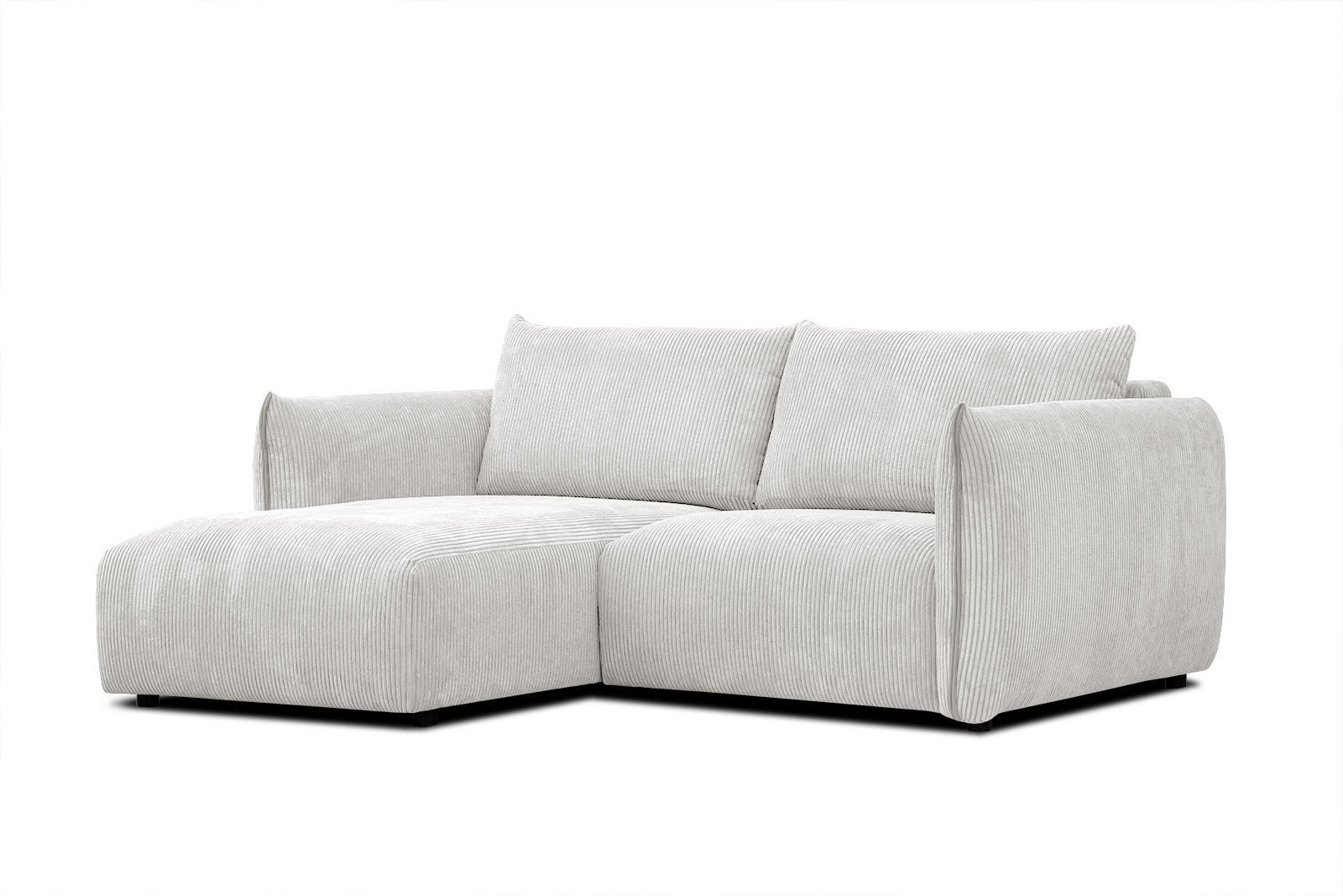 ECKSOFA TAUER 3-Sitzer, weiß - Schwarz/Weiß, Holzwerkstoff/Kunststoff (173/206cm) - Courtois Laville