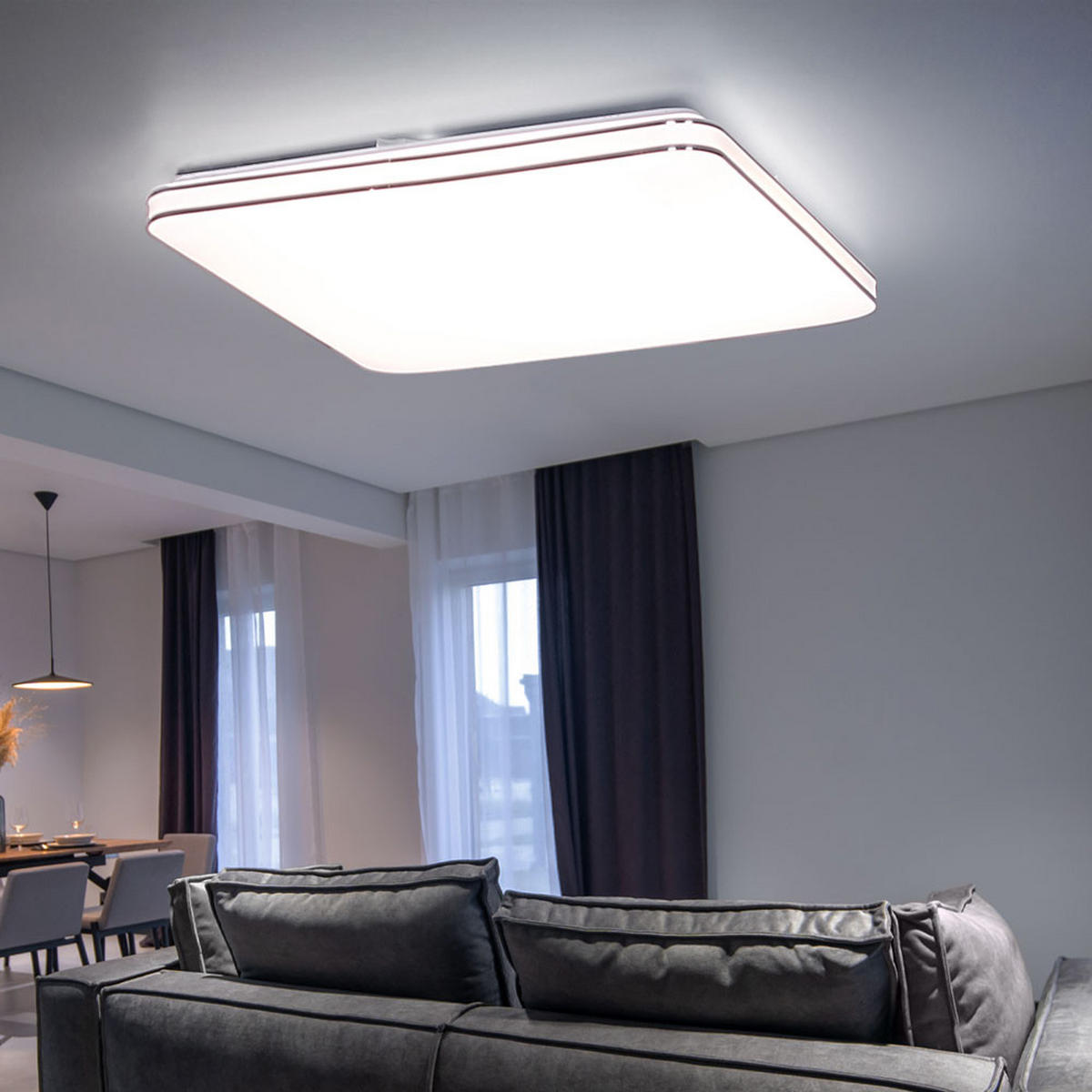 LED PANEL LASSY Weiß Metall - Weiß, Metall (49.5/49.5/8cm)