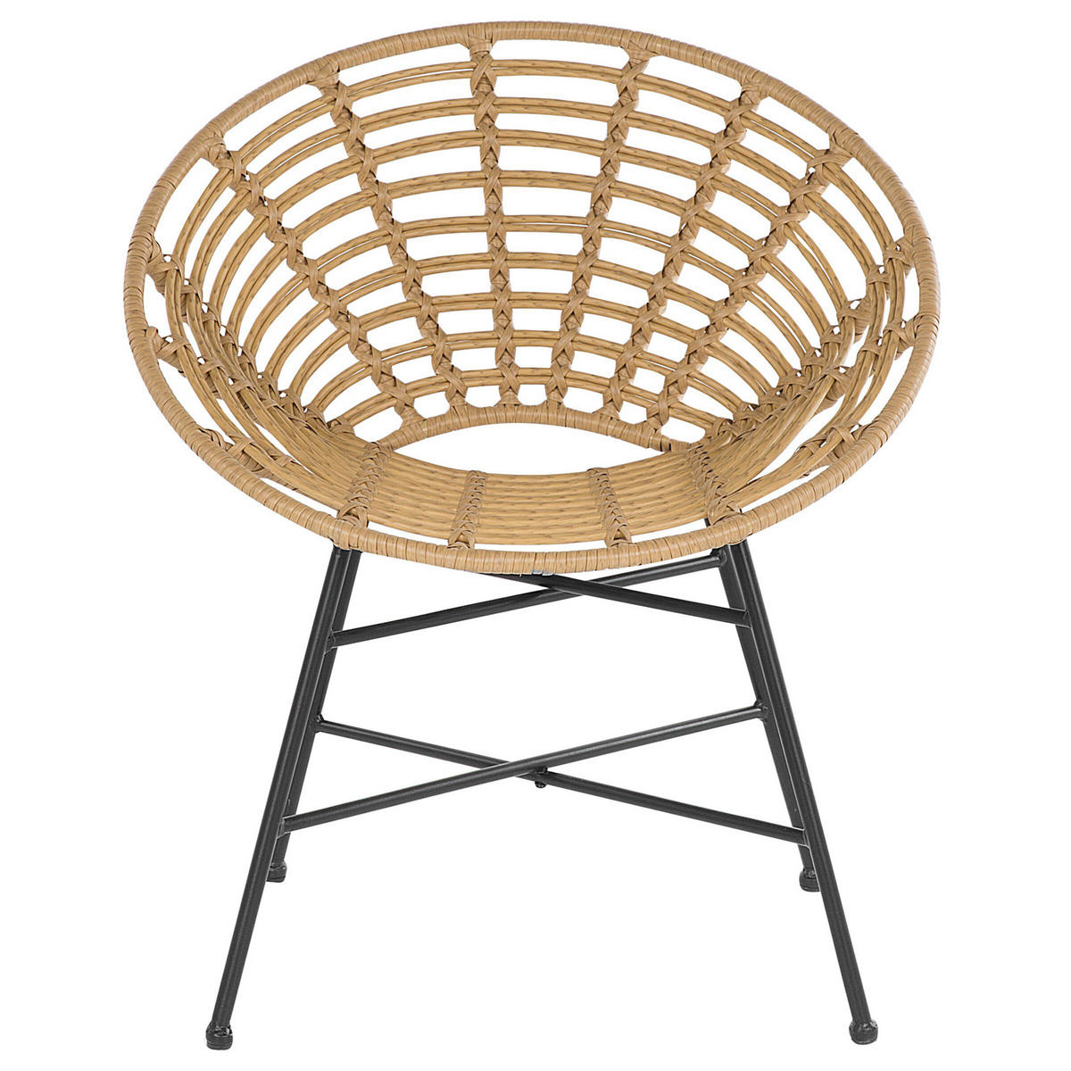 RATTANSTUHL 2er-Set PE beige Acerra - Beige, Kunststoff (71/80/48cm) - Beliani