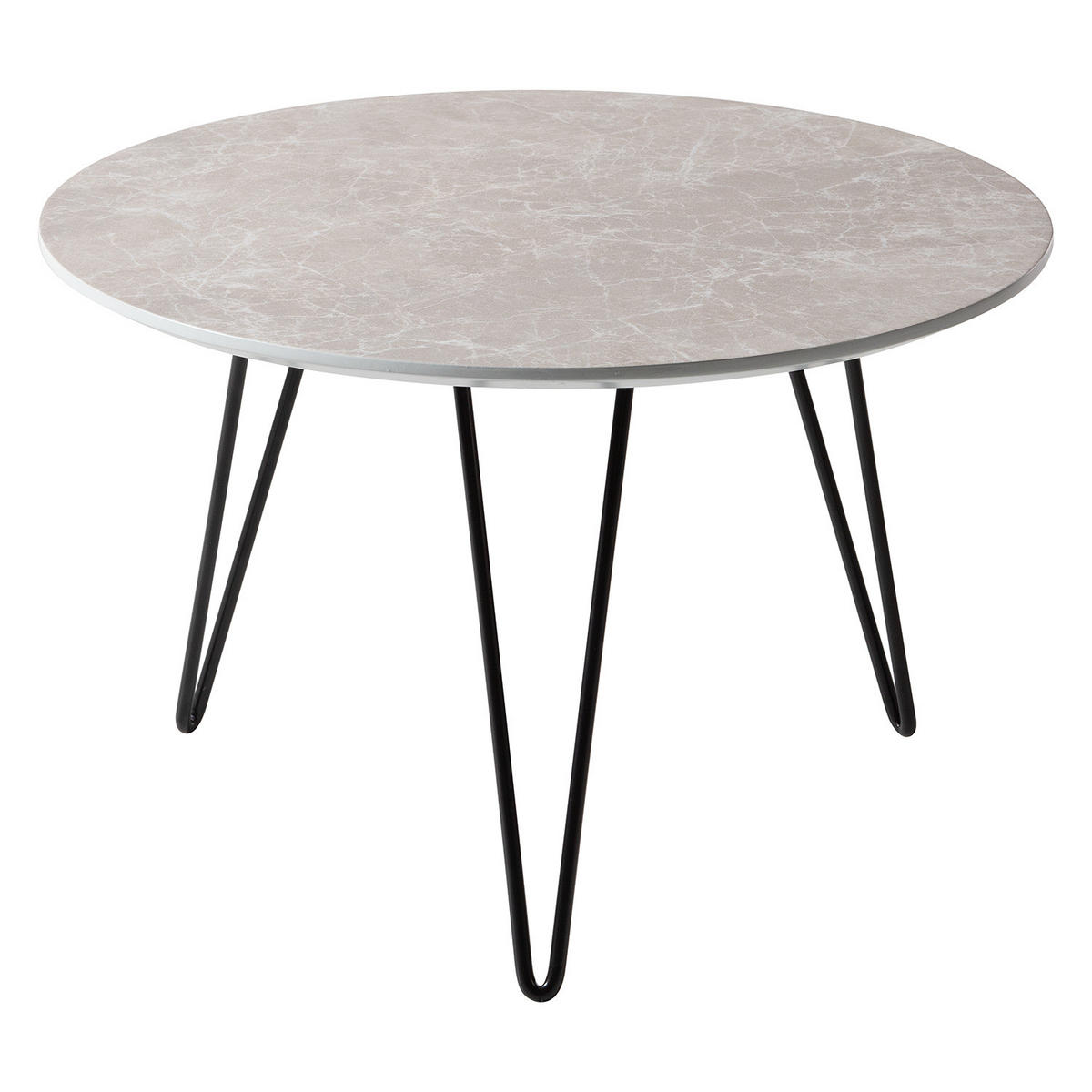 COUCHTISCH - Marmor Hellgrau Dekor / Schwarz - Hellgrau/Schwarz, Holzwerkstoff/Kunststoff (60/60/38cm) - home24