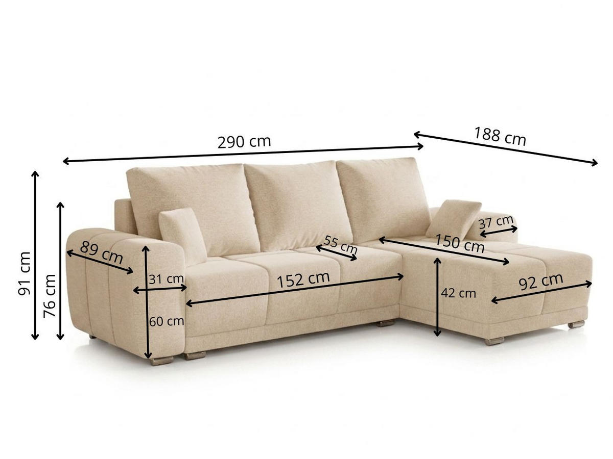 ECKSOFA Monti Anthrazit Rechts - Dunkelgrau/Silberfarben, Holz/Textil (290/188cm) - Graingold