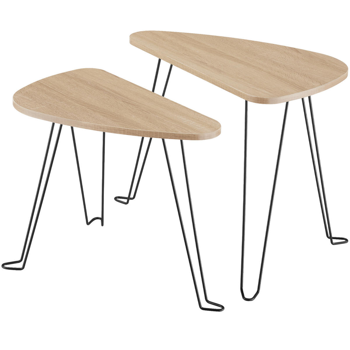 BEISTELLTISCHE 2er Set Richmond,stapelbar,Industrial Holz hell - Naturfarben, Holzwerkstoff (60/38/48cm) - tectake