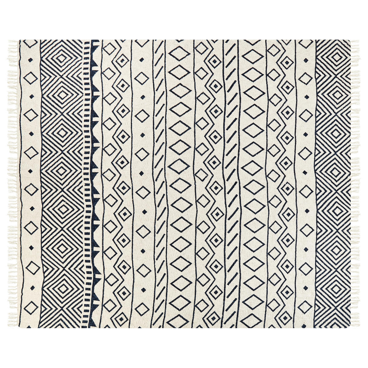 PŘIKRÝVKA Bavlna 220/240 cm Béžová Najuy - modrá/světle modrá, textil (220/240cm) - Beliani