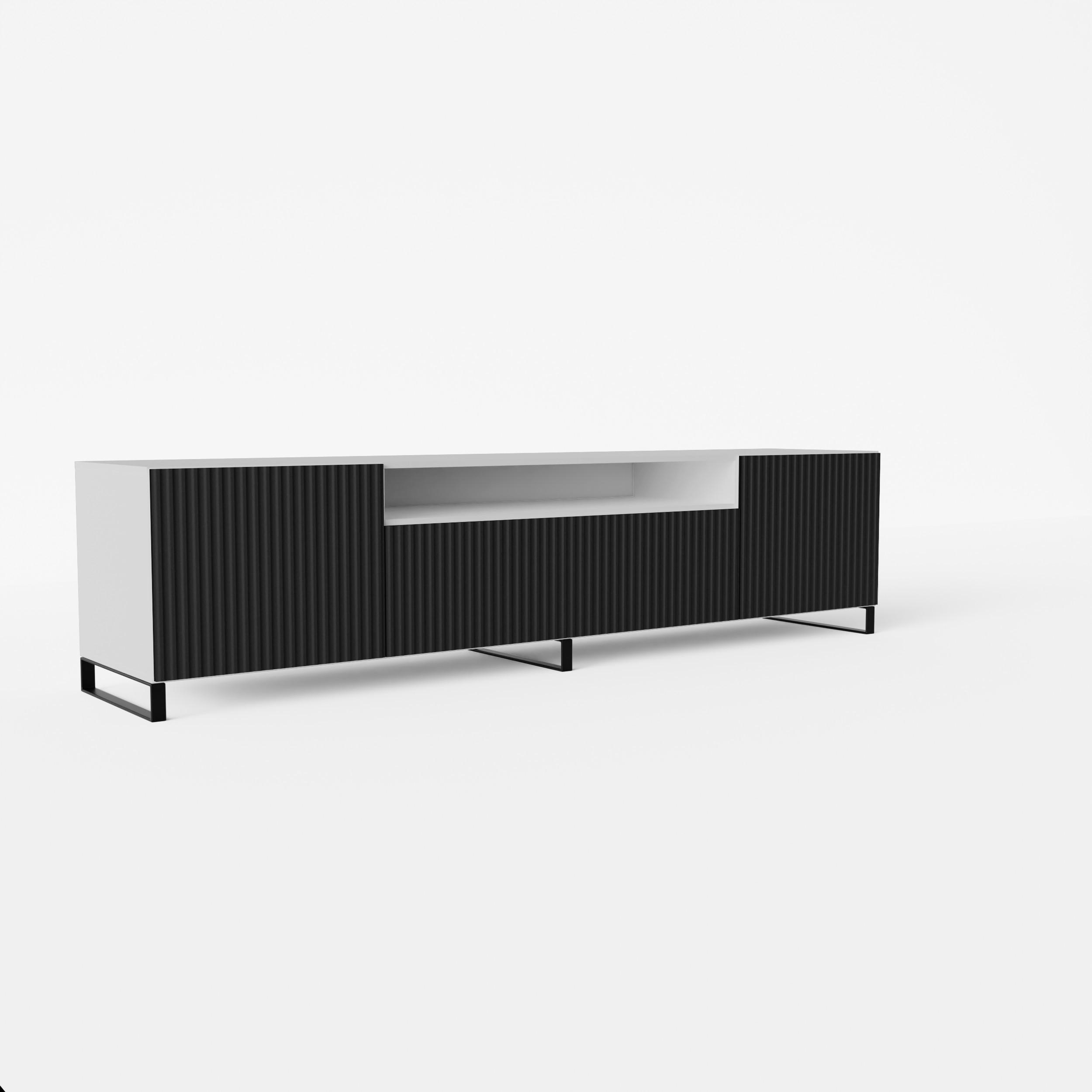 Masseno Lowboard Weiß, Schwarz 200x41x40 cm