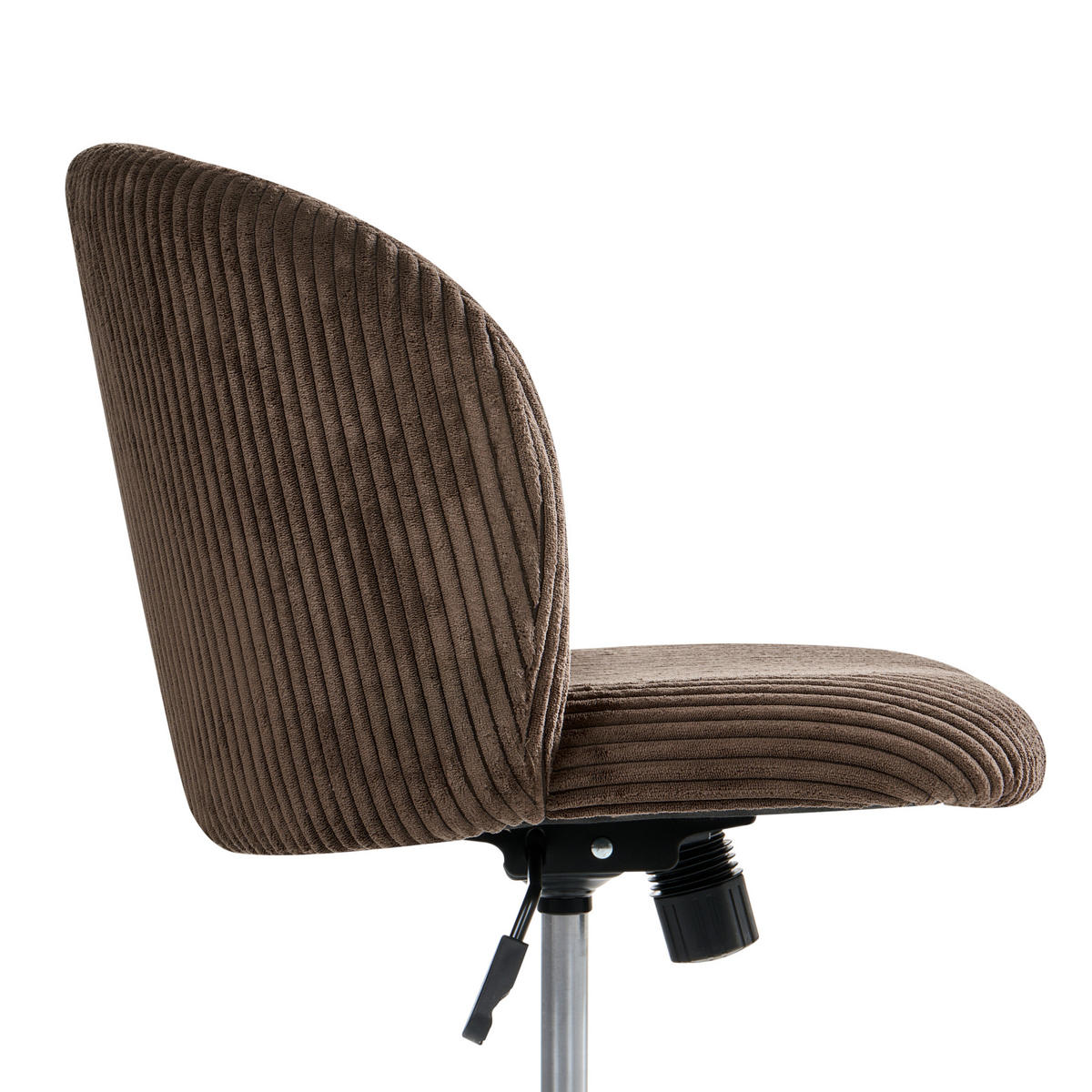 BÜROSTUHL Cord Dunkelbraun Miles - Dunkelbraun, Textil (55/76/55cm) - Beliani