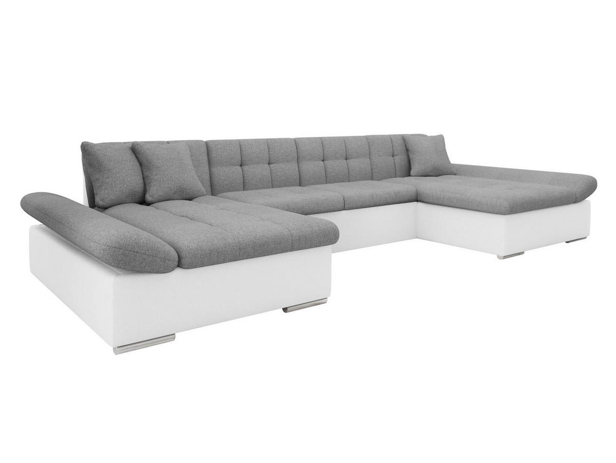 WOHNLANDSCHAFTEN Alia - Weiß/Grau, Holz/Textil (360/75/160cm) - MIRJAN24