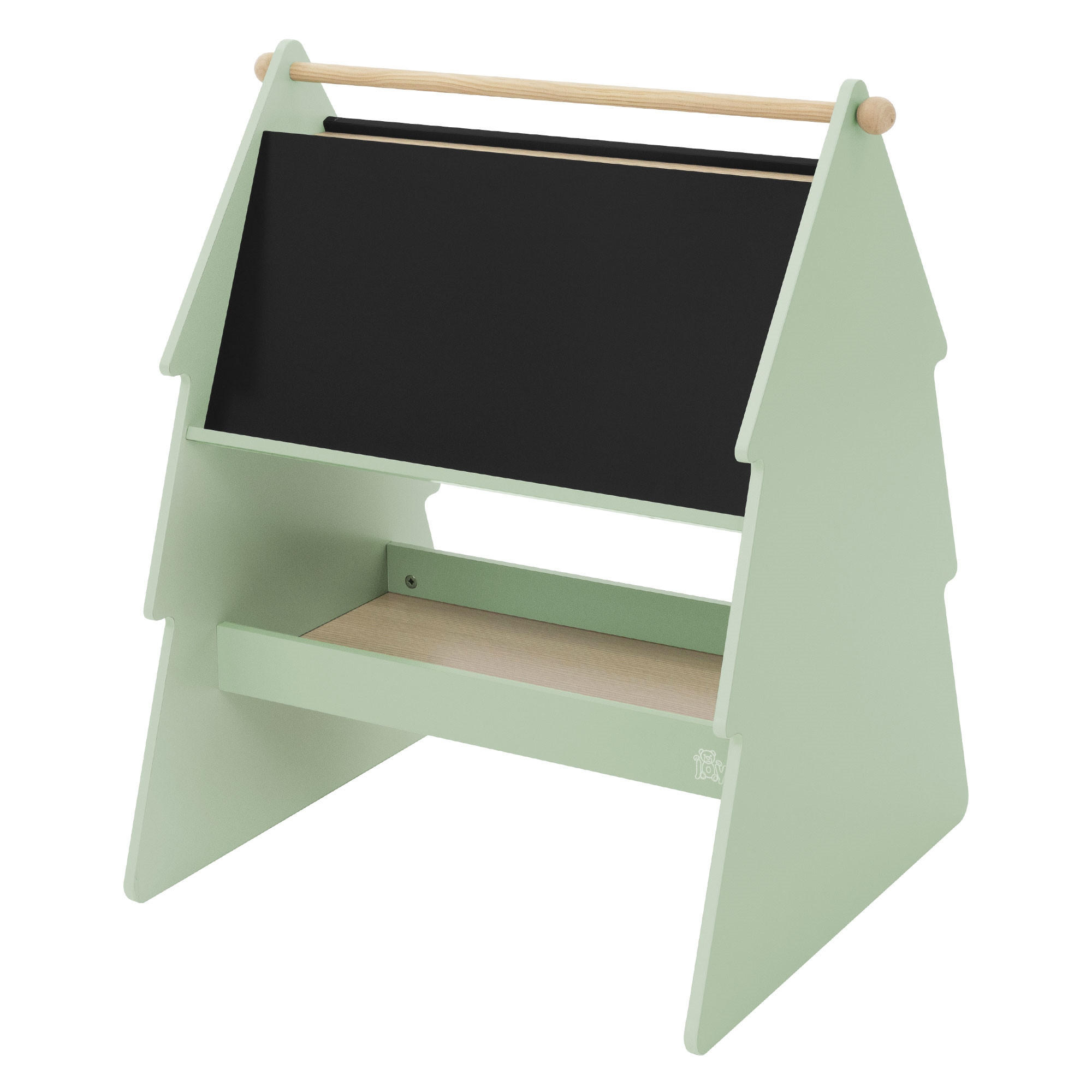 KREIDETAFEL Tanne, Grün/Natur - Naturfarben, Holz (68/79.5/60cm) - Joyz