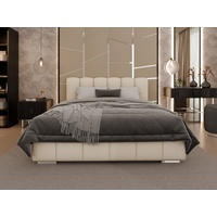 POLSTERBETT Zaira 160x200cm – Elegantes Polsterbett für modernen Wohnstil , Taschenfederkernmatratze Pocket (19cm), beige - Beige, Holz (160/200cm) - Homesy