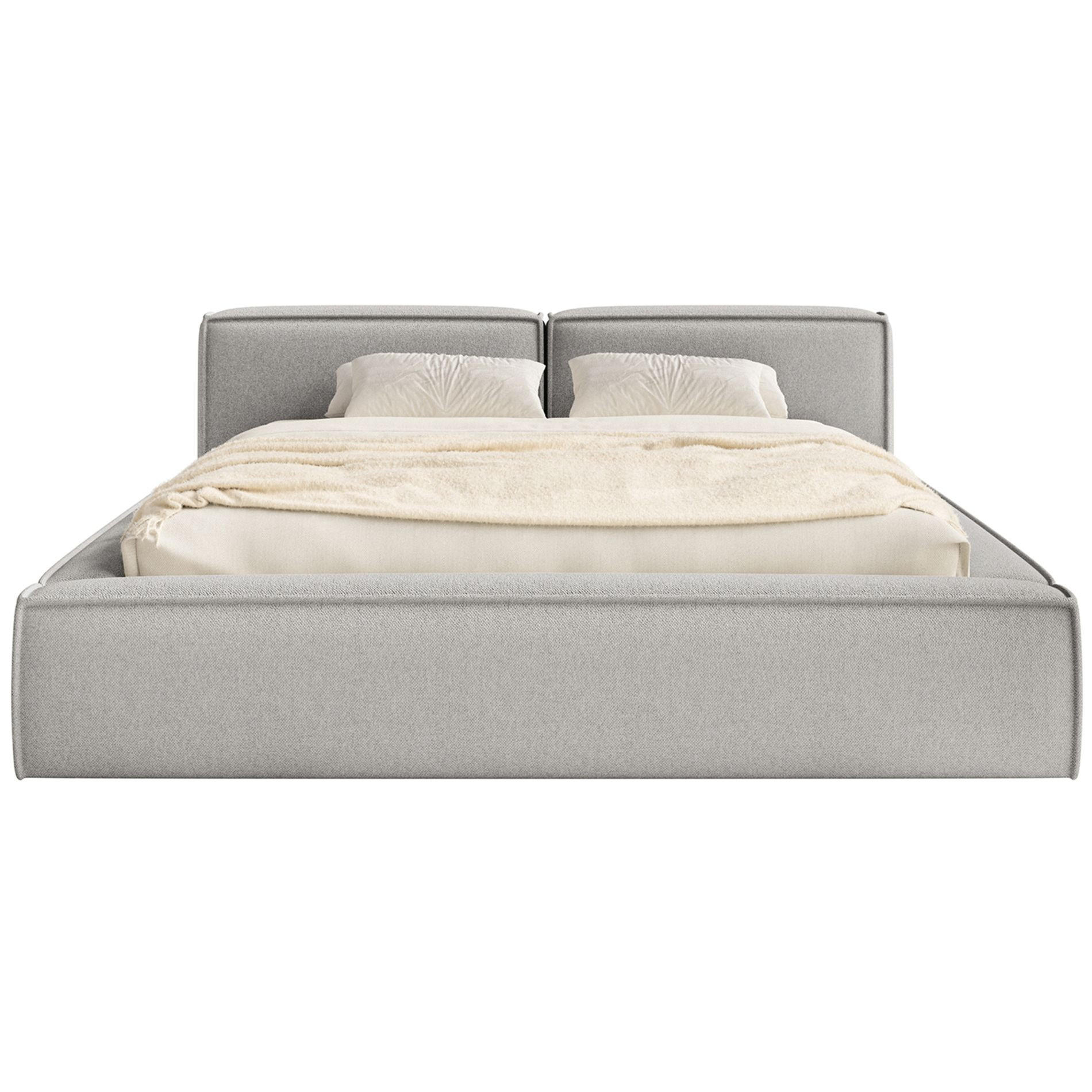 POLSTERBETT Tilves Slim Hellgrau 160x200 cm - Hellgrau/Schwarz, Kunststoff/Textil (160/200cm) - Selsey