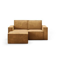 ECKSOFA Orto Gelb, Zweisitzer Kordecksofa linke seite - Gelb, Holzwerkstoff/Textil (180/141cm) - Bettso