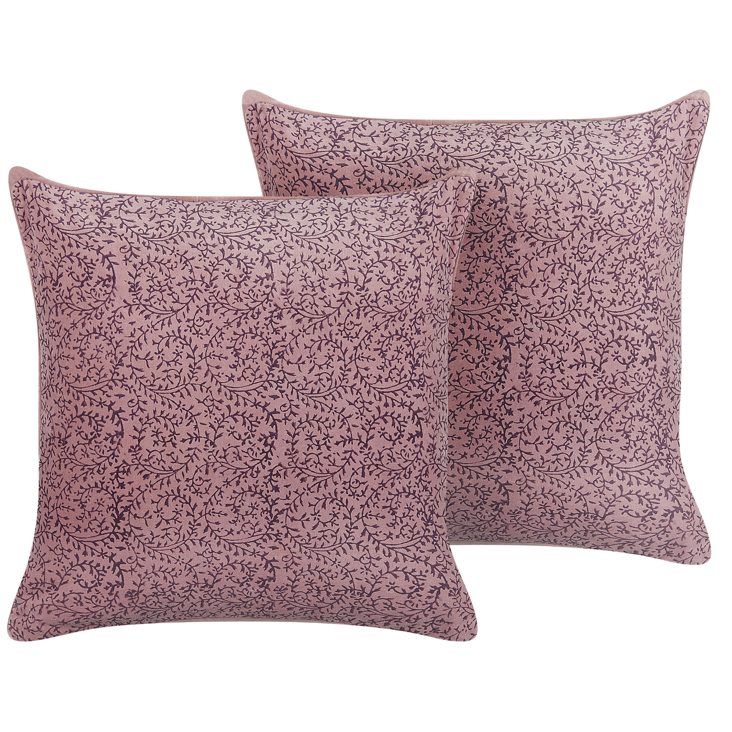DEKOKISSEN 2er-Set Rosa 45/45 cm Romneya - Pink, Textil (45/45cm) - Beliani