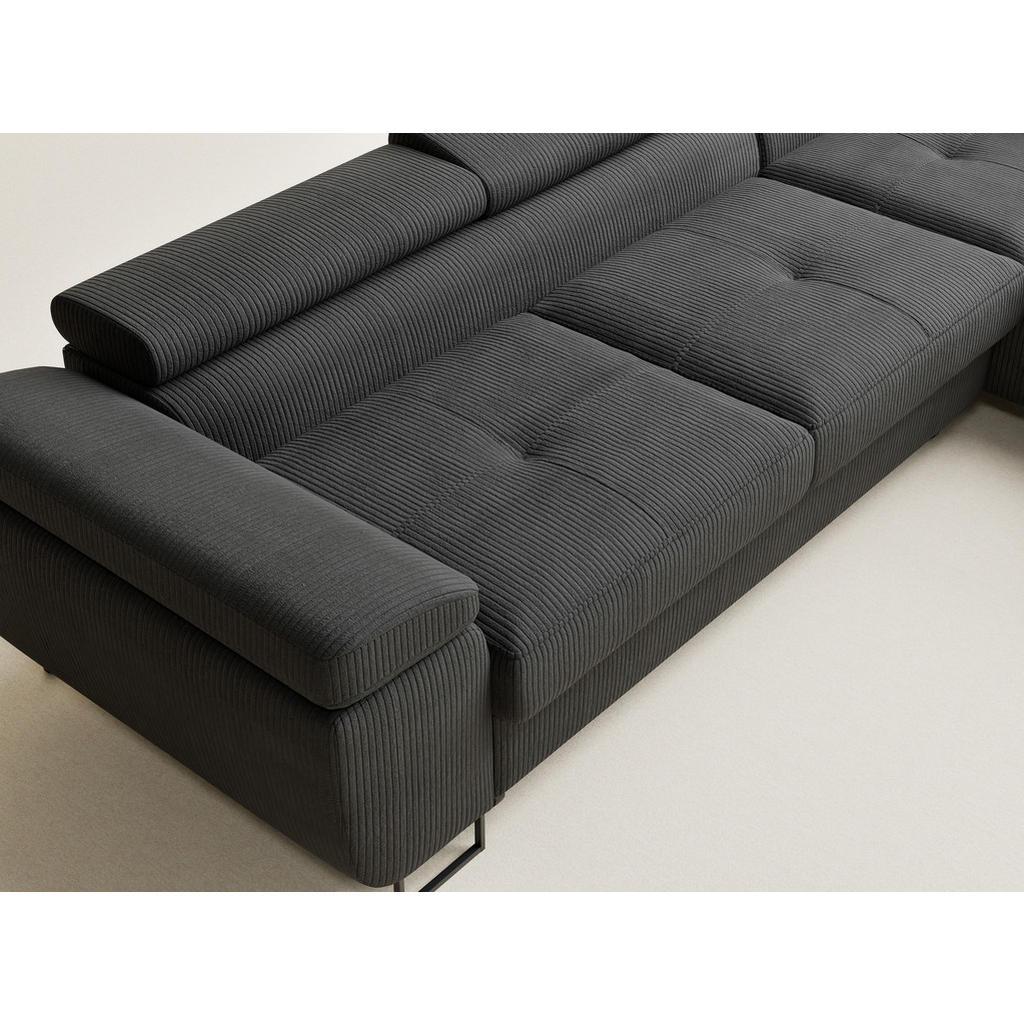 Thumbnail - Maison de Reve Ecksofa, Anthrazit, Textil, 4-Sitzer, Füllung: Schaumstoff, L-Form,L-Form, 277x203 cm, Oeko-Tex® Standard...