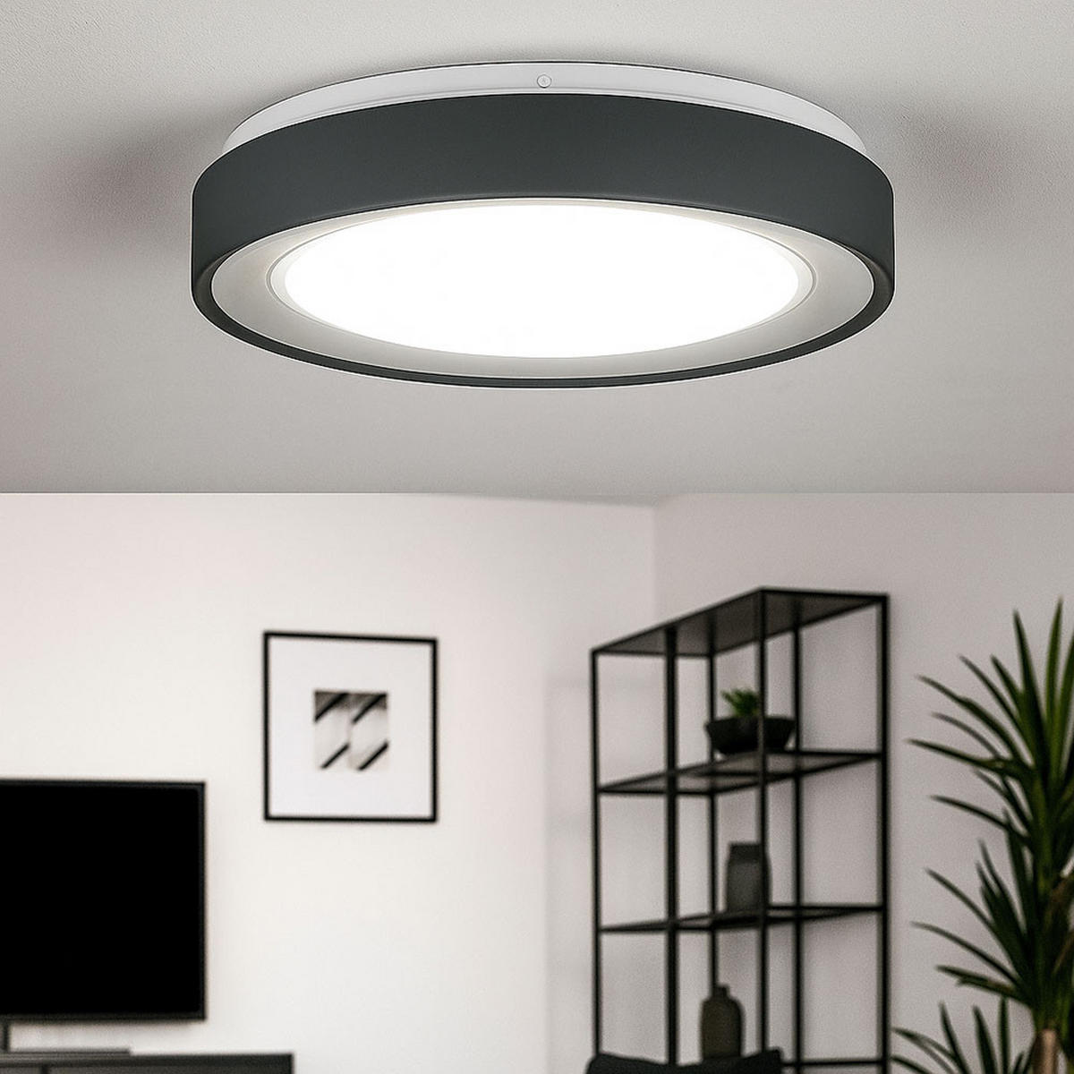 LED DECKENLEUCHTE Anthrazit Metall - Anthrazit, Metall (39/39/8cm) - Brilliant