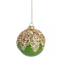 WEIHNACHTSKUGEL Glas BROUGH, Ø80 mm, Grün, Christbaumkugeln, Weihnachtsdeko Xmas, Christmas Deko - Grün, Glas (8/8/8cm) - home&you