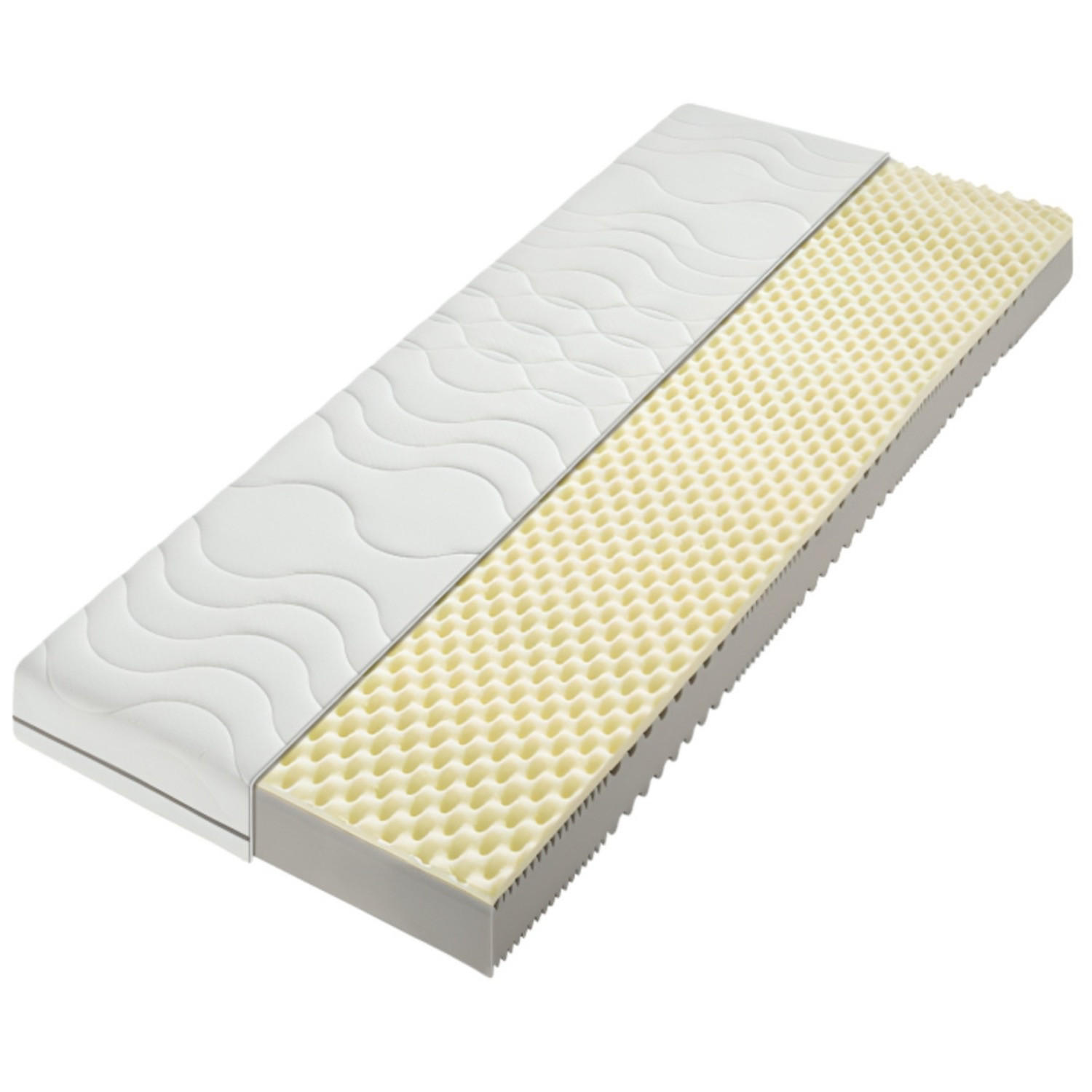 VISCOMATRATZE Nightstyle 160x200 Höhe 18cm 7-Zonen H2 - Weiß, Textil (160/200cm) - Sleepneo