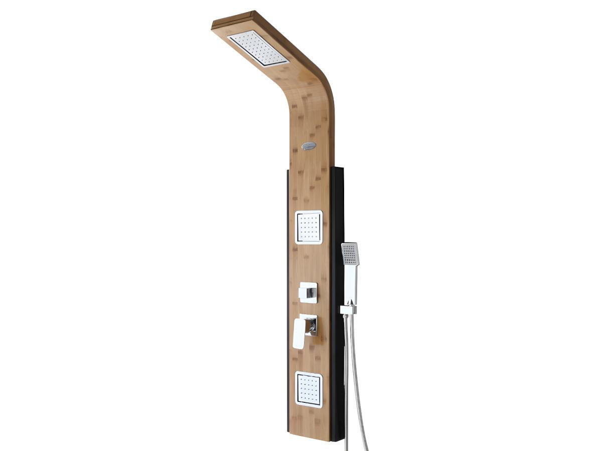 MASSAGE-DUSCHSÄULE - Regendusche - Bambus - 22 x 145 cm - DALIMA - Naturfarben, Holz (22/145/22cm) - Vente-Unique