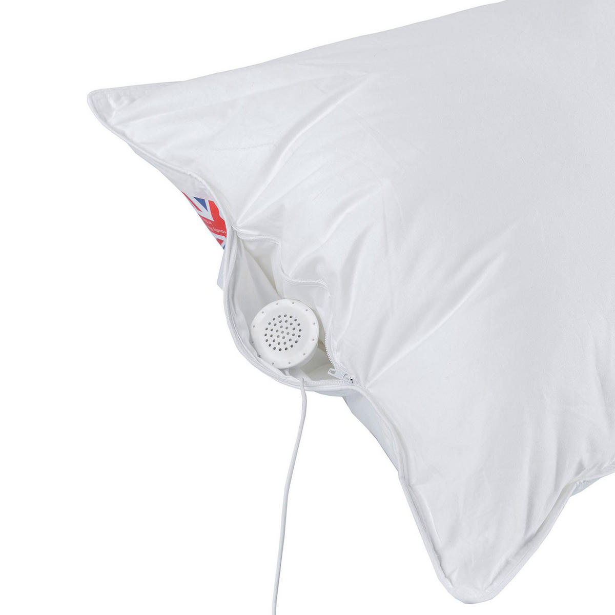 MUSIK-KISSEN mit Lautsprecher, Federn & Daunen 48/74 cm - Weiß, Textil (48/74cm) - Homescapes
