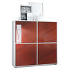 HIGHBOARD Cuba Türen in Bordeaux Hochglanz - Bordeaux, Holzwerkstoff (104/105.5/35.5cm) - Vladon