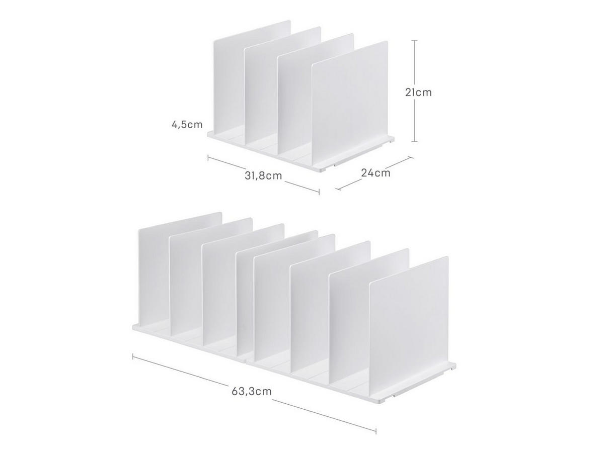 TASCHEN-ORGANIZER Smart weiß 31/21/24 cm (2er Set) - Weiß, Kunststoff (31/21/24cm) - Yamazaki