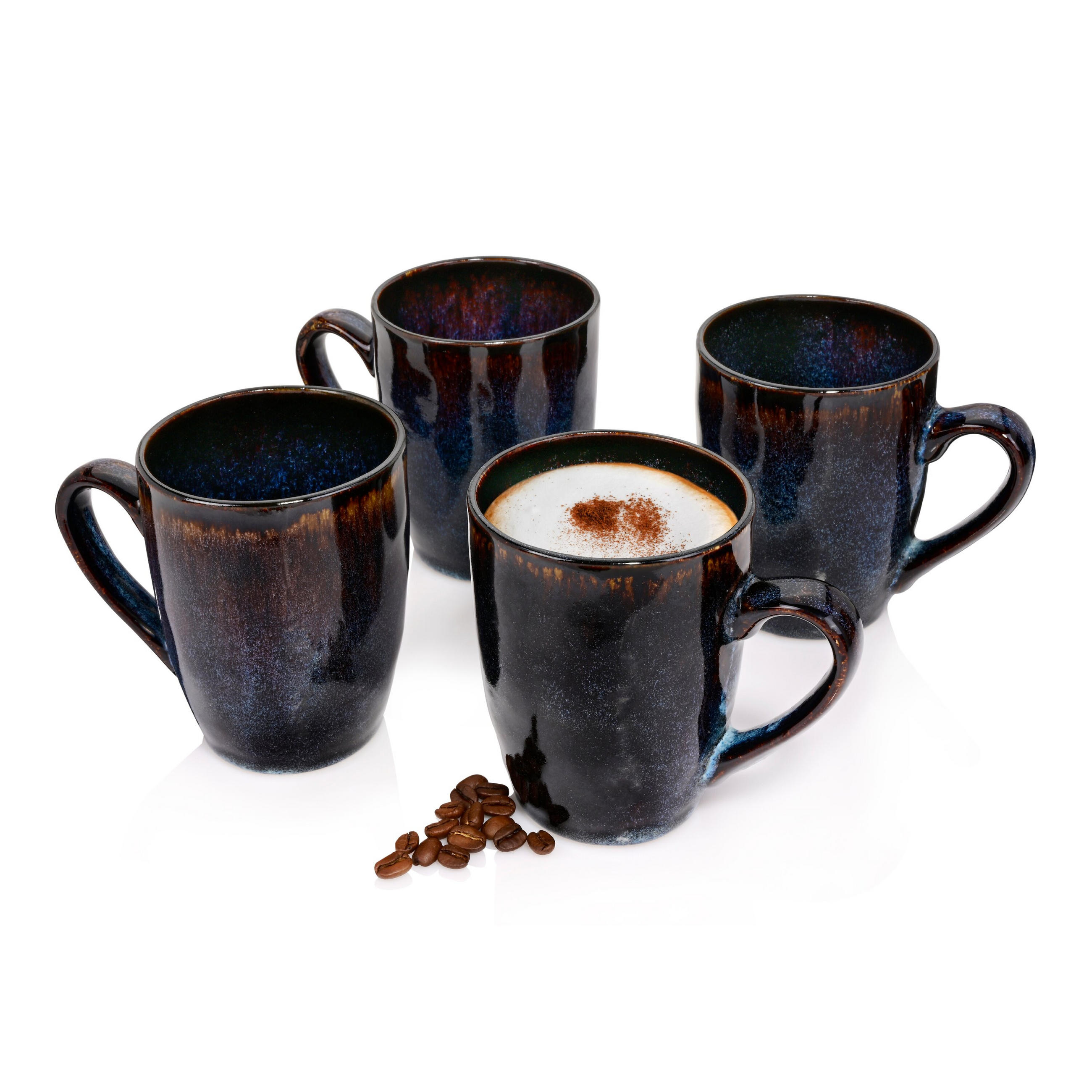 KAFFEEBECHER SET TOKIO - 4 teilig aus Steingut - Dunkelblau, Keramik (23/14/21cm) - Sänger