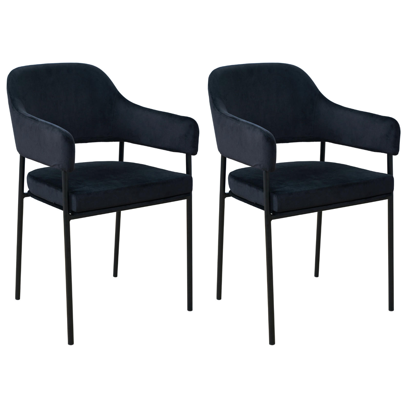 ESSZIMMERSTÜHLE SCARLETT (2er Set) - Schwarz, Textil/Metall (51/85/53cm) - SVITA