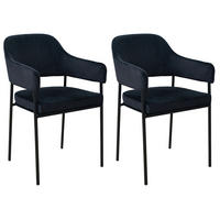 ESSZIMMERSTÜHLE SCARLETT (2er Set) - Schwarz, Textil/Metall (51/85/53cm) - SVITA