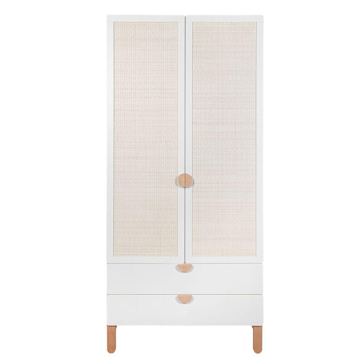 ORMAR 2 vrata Laurie Bijelo i drvo - bijela, drvni materijal (89.5/198/50cm) - Petits-meubles